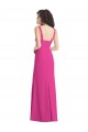 Outlet Sleeveless Stretch Crepe Low Back Trumpet Fuchsia Maxi Evening Dress Canada