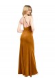 Outlet Sleeveless Stretch Velvet Criss Cross Open Back A-Line Gold Evening Dress Canada