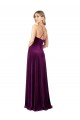 Outlet Sleeveless Stretch Velvet Criss Cross Back A-Line Grape Evening Dress Canada