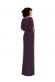 Outlet Split Sleeves Spandex Sheath Grape Maxi Evening Dress Canada