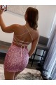 Outlet Sleeveless Velvet Sequin Sheath Hot Pink Homecoming Dress Canada