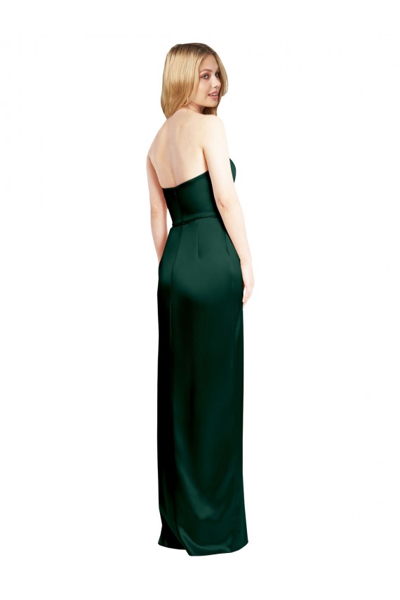 Outlet Sleeveless Stretch Satin A-Line Hunter Evening Dress Canada
