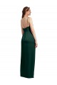 Outlet Sleeveless Stretch Satin Low Back Column Hunter Evening Dress Canada