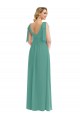 Outlet Sleeveless Soft Chiffon V-Back A-Line Icelandic Silver Maxi Evening Dress Canada