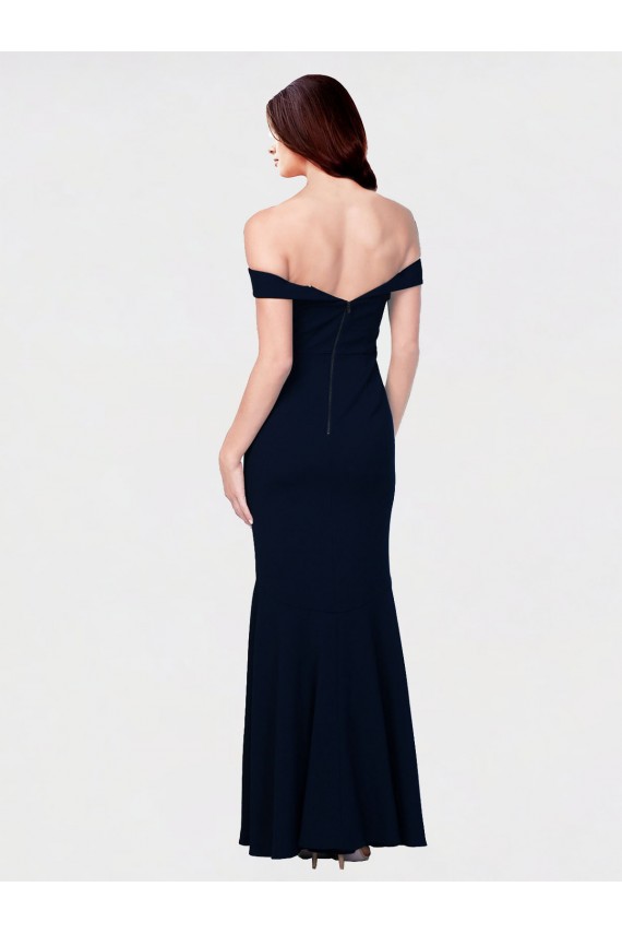 Outlet Sleeveless Stretch Crepe Low Back Mermaid Ivory Evening Dress Canada