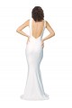 Outlet Sleeveless Stretch Crepe Low Back Sheath Ivory High Neck Evening Dress Canada
