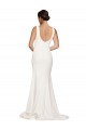 Outlet Sleeveless Stretch Crepe Low Back Sheath Ivory Semi Formal Evening Dress Canada
