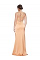 Outlet Sleeveless Stretch Satin Criss Cross Open Back Sheath Light Copper Evening Dress Canada