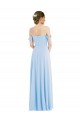 Outlet Sleeveless Soft Chiffon A-Line Light Sky Blue Maxi Evening Gown Canada