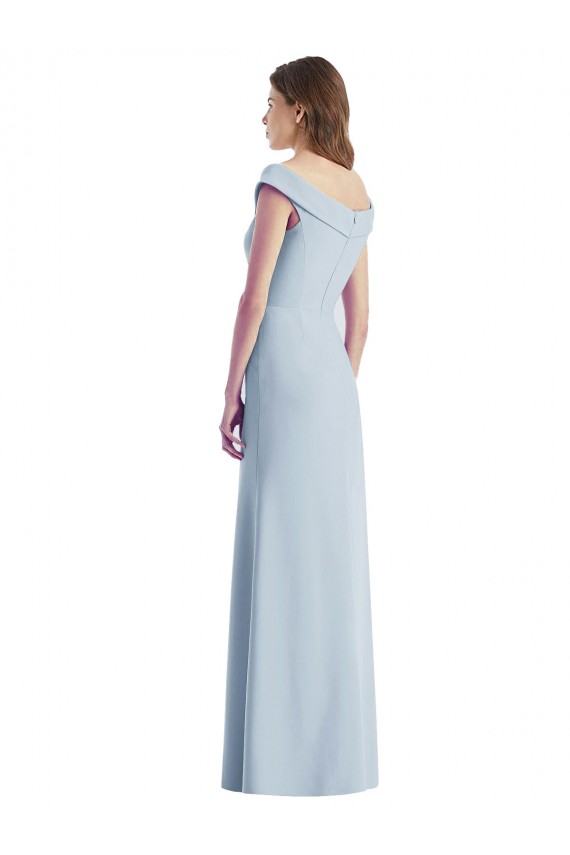 Outlet Sleeveless Stretch Crepe A-Line Light Sky Blue Semi Formal Evening Dress Canada