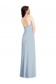 Outlet Sleeveless Stretch Crepe Low Back A-Line Light Sky Blue Maxi Evening Dress Canada