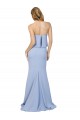 Outlet Sleeveless Stretch Crepe Low Back A-Line Light Sky Blue Evening Dress Canada