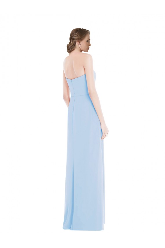 Outlet Sleeveless Soft Chiffon A-Line Light Sky Blue Evening Maxi Dress Canada
