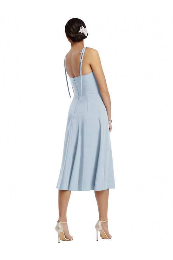 Outlet Sleeveless Stretch Crepe A-Line Light Sky Blue Evening Dress Canada