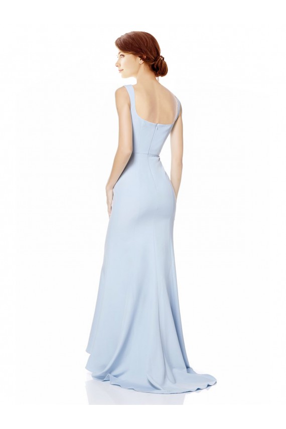 Outlet Sleeveless Stretch Crepe Mermaid Light Sky Blue Bridal Party Dress Canada
