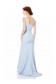 Outlet Sleeveless Stretch Crepe Mermaid Light Sky Blue Bridal Party Dress Canada