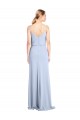 Outlet Sleeveless Stretch Crepe V-Back Sheath Light Sky Blue Evening Dress Canada