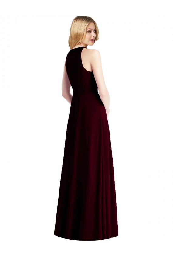 Outlet Sleeveless Soft Chiffon Trumpet Light Sky Blue Maxi Evening Dress Canada
