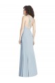 Outlet Sleeveless Stretch Crepe Criss Cross Open Back Trumpet Light Sky Blue Semi Formal Evening Dress Canada