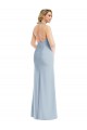 Outlet Sleeveless Stretch Crepe Open Back Trumpet Light Sky Blue Semi Formal Evening Dress Canada