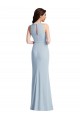 Outlet Sleeveless Stretch Crepe Trumpet Light Sky Blue Maxi Evening Gown Canada