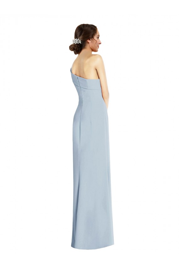 Outlet Sleeveless Stretch Crepe Trumpet Light Sky Blue Evening Dress Canada