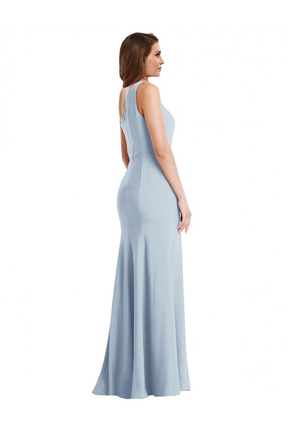 Outlet Sleeveless Stretch Crepe Trumpet Light Sky Blue Evening Gown Canada