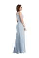 Outlet Sleeveless Stretch Crepe Trumpet Light Sky Blue Evening Gown Canada
