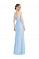 Outlet Sleeveless Soft Chiffon Low Back Trumpet Light Sky Blue Evening Dress Canada