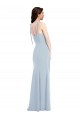 Outlet Sleeveless Stretch Crepe Low Back Trumpet Light Sky Blue Semi Formal Evening Dresses Canada