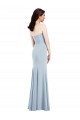 Outlet Sleeveless Stretch Crepe Low Back Trumpet Light Sky Blue Semi Formal Evening Gown Canada
