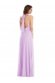 Outlet Sleeveless Soft Chiffon Low Back A-Line Lilac Maxi Evening Dress Canada