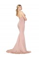 Outlet Sleeveless Stretch Crepe Low Back Mermaid Mauve Sexy Evening Dress Canada