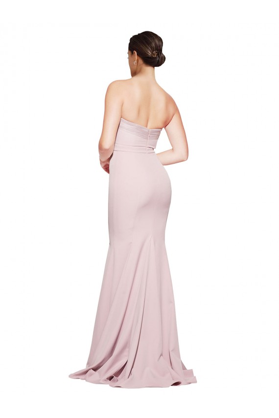 Outlet Sleeveless Stretch Crepe Low Back Sheath Mauve Evening Dress Canada