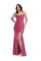 Outlet Sleeveless Silky Satin Tie Back Mermaid Fuchsia Plus Size Evening Dress Canada