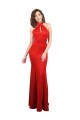 Outlet Sleeveless Stretch Satin Keyhole Back Mermaid Red Evening Dress Canada