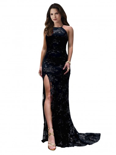 Outlet Sleeveless Lace Open Back Mermaid Black Sexy Evening Dress Canada