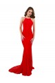 Outlet Sleeveless Lace Open Back Mermaid Red Sexy Evening Dress Canada