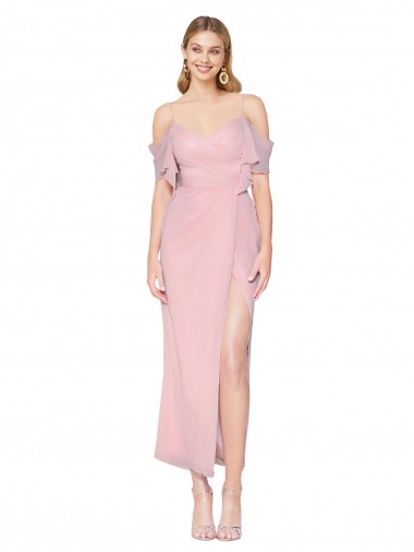 Outlet Cold Shoulder Soft Chiffon Mermaid Primrose Evening Dress Canada