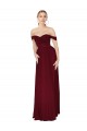 Outlet Sleeveless Soft Chiffon Mermaid Burgundy Bridal Party Dress Canada