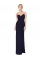 Outlet Sleeveless Soft Chiffon V-Back Mermaid Dark Navy Evening Dress Canada