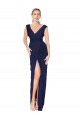 Outlet Sleeveless Soft Chiffon V-Back Mermaid Dark Navy Sexy Evening Dress Canada