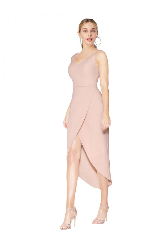 Outlet Sleeveless Crepe V-Back Mermaid Mauve Evening Dress Canada