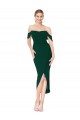 Outlet Sleeveless Stretch Crepe Mermaid Midnight Green Evening Dress Canada