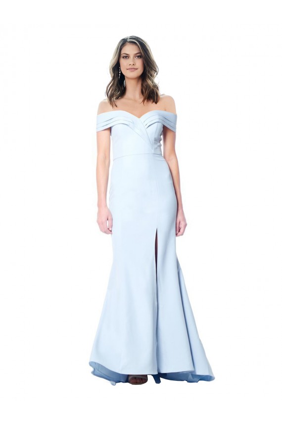 Outlet Sleeveless Stretch Crepe Mermaid Light Sky Blue Evening Dresses Canada