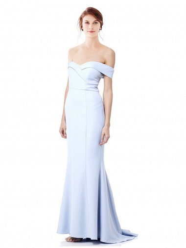 Outlet Sleeveless Stretch Crepe Mermaid Light Sky Blue Evening Gown Canada