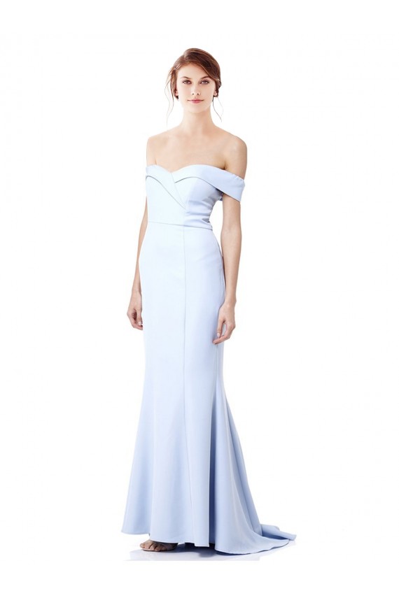 Outlet Sleeveless Stretch Crepe Mermaid Light Sky Blue Evening Gown Canada