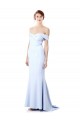 Outlet Sleeveless Stretch Crepe Mermaid Light Sky Blue Evening Gown Canada