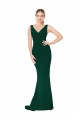 Outlet Sleeveless Stretch Crepe Mermaid Midnight Green Evening Gown Canada