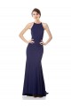 Outlet Sleeveless Crepe Mermaid Navy Blue Evening Dress Canada
